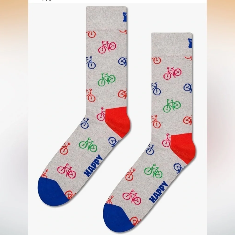 NWT Happy Socks Men's Bicycle Pattern Socks - Multi-Color 4 Pair Pack